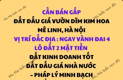 SIÊU PHẨM ĐẤT ĐẤU GIÁ VÀNH ĐAI 4 – VƯỜN DĨM KIM HOA, MÊ LINH, HÀ NỘI